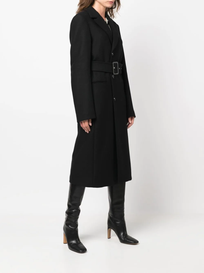 Shop Filippa K Single-breasted Belted Coat In Black