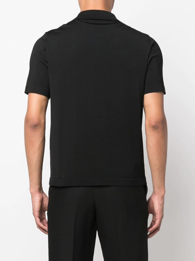 Sandro Short-sleeve Pointed-collar Polo Shirt In Black