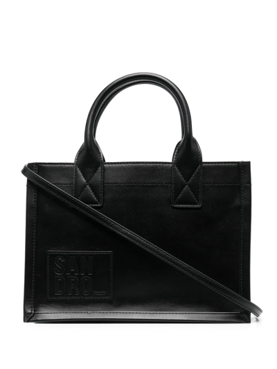 Shop Sandro Little Kasbah Tote Bag In Black