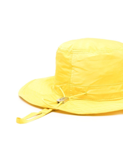 Shop Jil Sander Drawstring Utility Sun Hat In Yellow