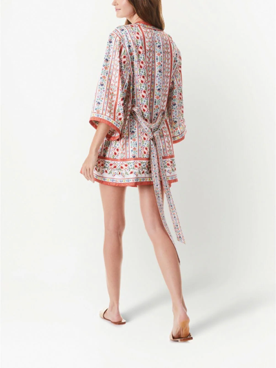 Shop Alice And Olivia Domino Tie-waist Robe Jacket In White