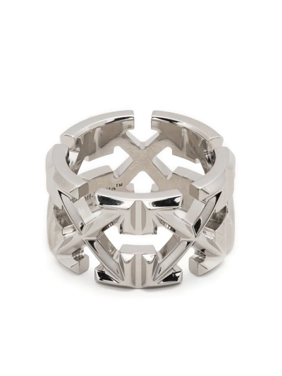 Shop Off-white Multi Arrow Ring In Silber
