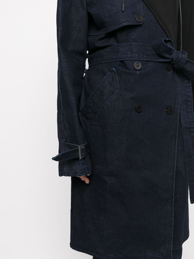 Rta Belinda Denim Trench Coat In Schwarz