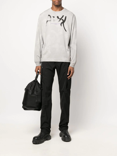 Alyx Grey Meaningful Connection Long Sleeved Cotton T-shirt In Grau