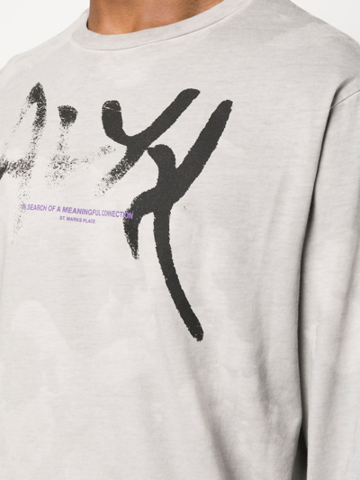 Alyx Grey Meaningful Connection Long Sleeved Cotton T-shirt In Grau