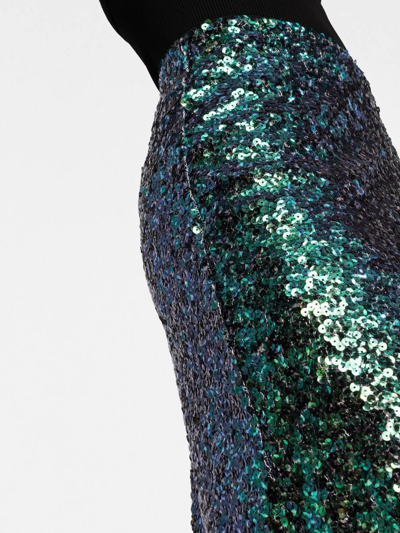 Vince Sequin A-line Midi Skirt In Green