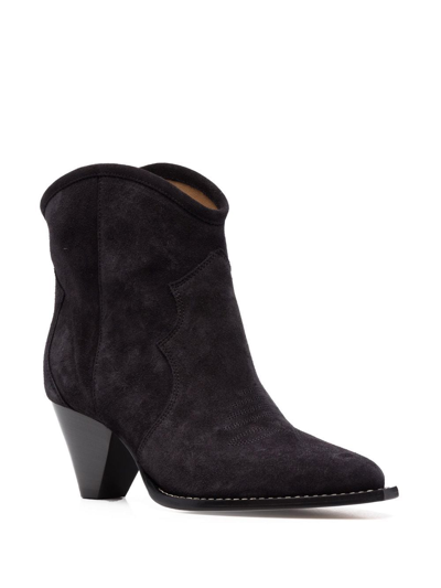 Isabel Marant Étoile Suede-leather Western Boots In Black