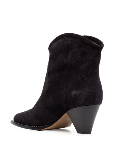 Isabel Marant Étoile Suede-leather Western Boots In Black