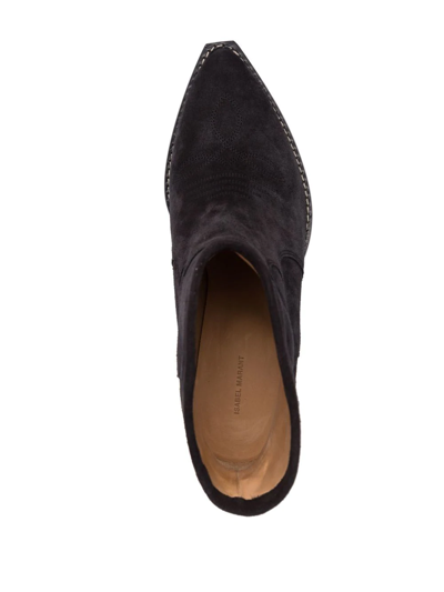 Isabel Marant Étoile Suede-leather Western Boots In Black