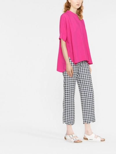 Shop Blanca Vita Linen-blend Shirt In Rosa