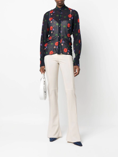 Dsquared2 Semi-transparent Shirt In Blau