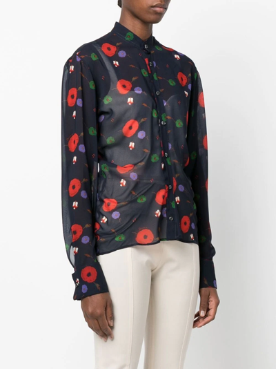 Dsquared2 Semi-transparent Shirt In Blau