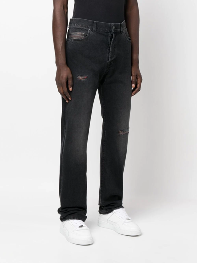 Shop Missoni Distressed Straight-leg Jeans In Schwarz