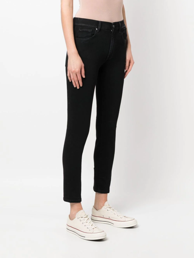 Shop Dondup High-waisted Cropped Skinny Jeans In Schwarz