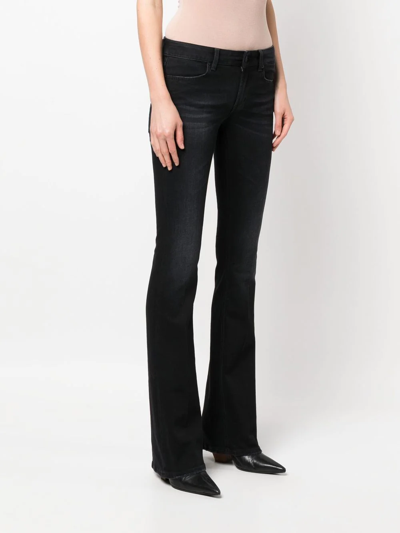 Shop Dondup Low-rise Flared Jeans In Schwarz