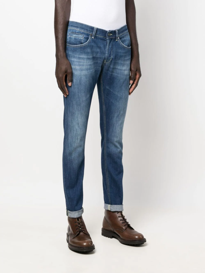 Shop Dondup Low-rise Straight-leg Jeans In Blau