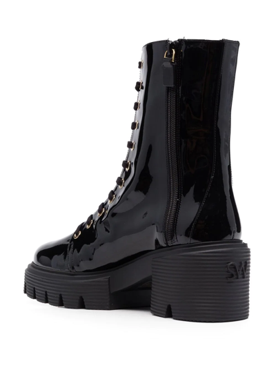 Stuart Weitzman Ankle Lace-up Fastening Boots In Schwarz