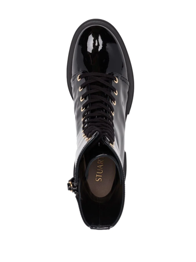 Stuart Weitzman Ankle Lace-up Fastening Boots In Schwarz