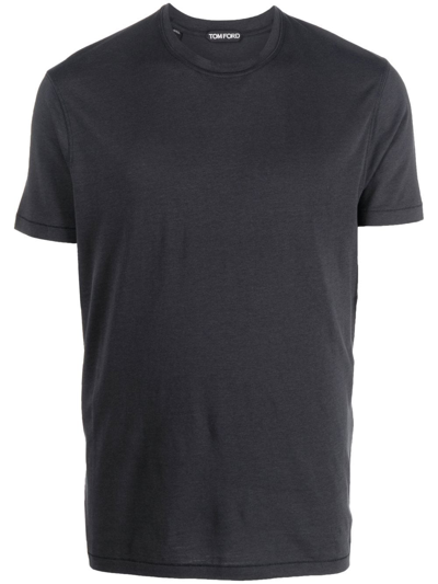 Shop Tom Ford Crew Neck Short-sleeved T-shirt In Grau