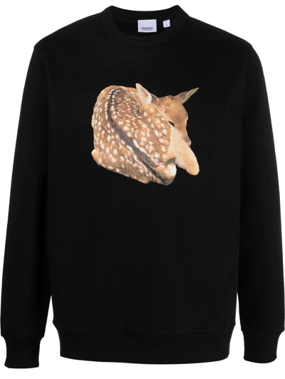 Shop Burberry Graphic-print Cotton Sweatshirt In Schwarz