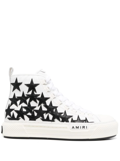 Shop Amiri Star Print Hi-top Sneakers In Weiss