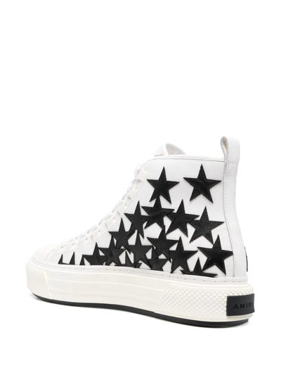 Shop Amiri Star Print Hi-top Sneakers In Weiss