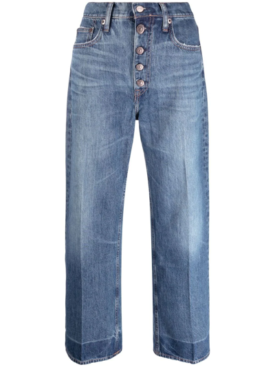 Shop Polo Ralph Lauren Wide-leg Cropped Jeans In Blau