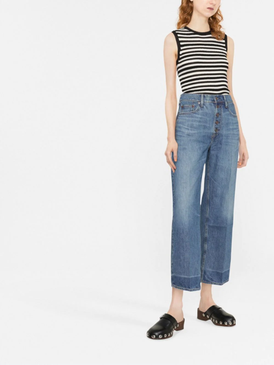 Shop Polo Ralph Lauren Wide-leg Cropped Jeans In Blau