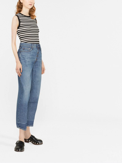 Shop Polo Ralph Lauren Wide-leg Cropped Jeans In Blau