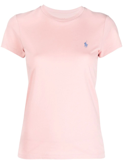 Shop Polo Ralph Lauren Polo Pony Cotton T-shirt In Rosa