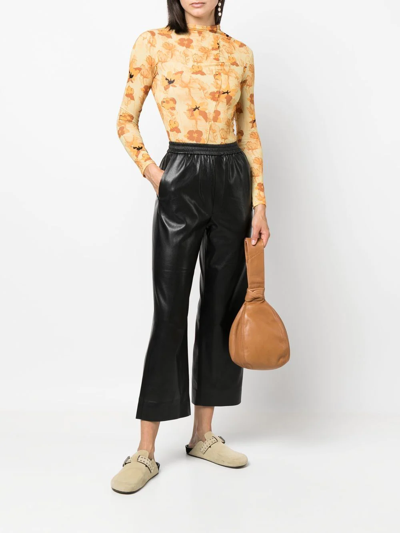 Shop Nanushka Cropped Straight-leg Trousers In Schwarz