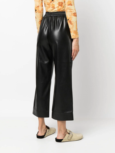 Shop Nanushka Cropped Straight-leg Trousers In Schwarz