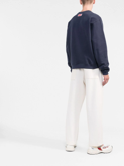 Kenzo Boke Flower Stretch-cotton Sweatshirt In Blue