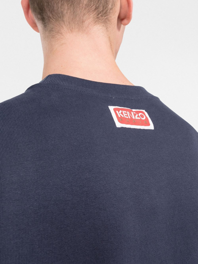 Kenzo Boke Flower Stretch-cotton Sweatshirt In Blue