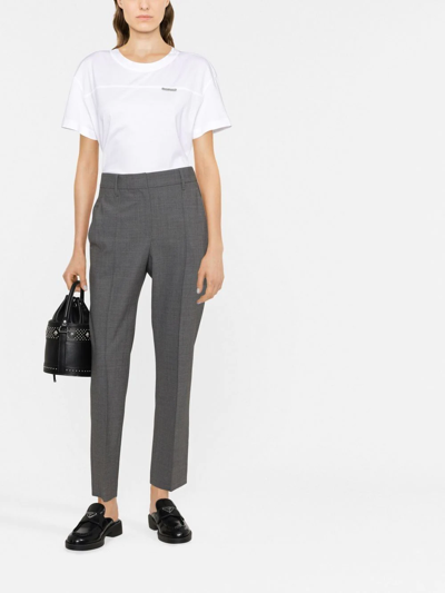 Brunello Cucinelli Pleated Cropped Trousers In Grau