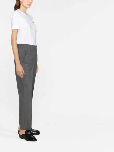 Brunello Cucinelli Pleated Cropped Trousers In Grau