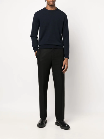 Malo Crew Neck Sweater In Cashmere In Blue