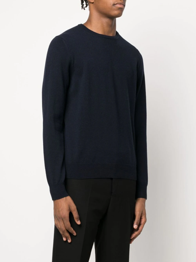 Malo Crew Neck Sweater In Cashmere In Blue