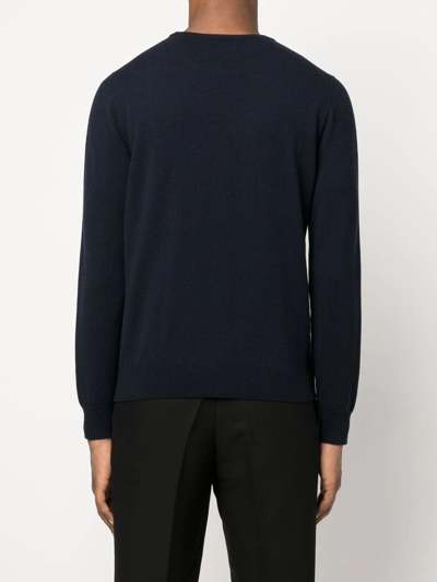 Malo Crew Neck Sweater In Cashmere In Blue