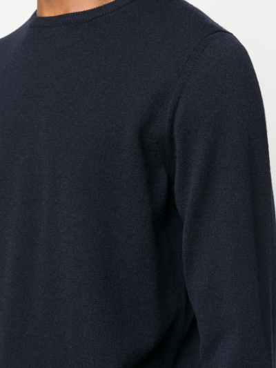 Shop Malo Round-neck Knit Jumper In Blau