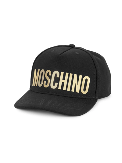 Shop Moschino Men's Logo Viscose & Cotton Hat In Black