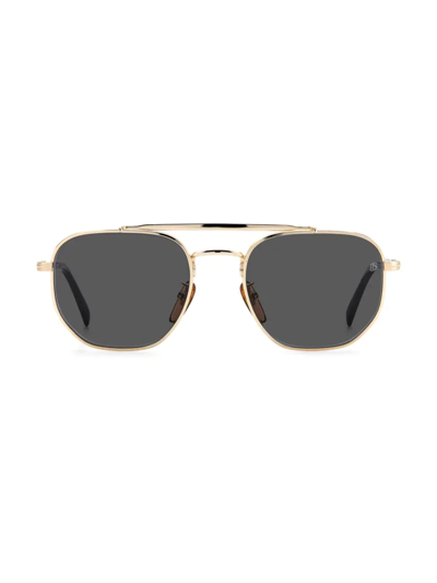 Shop David Beckham Men's 54mm Round Sunglasses In Gold