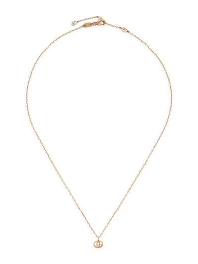 Shop Gucci Women's Running G 18k Rose Gold Pendant Necklace In Pink Gold