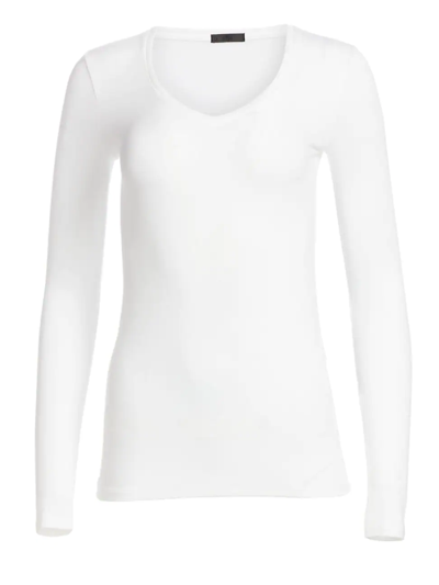 Shop Atm Anthony Thomas Melillo Women's V-neck Top In White