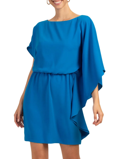 Shop Trina Turk Women's Maison Cascading Minidress In Brilliant Blue