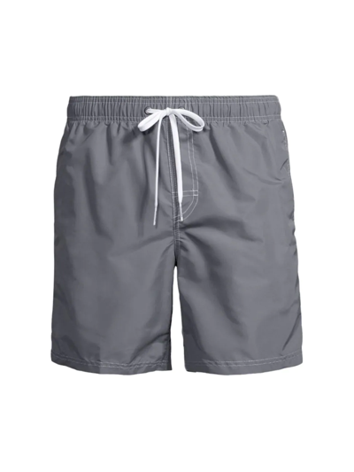 Shop Sundek Men's Drawstring Swim Trunks In Medium Grey