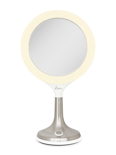 Shop Zadro Mood Therapy Ring Light Led Lamp & Vanity Mirror In Satin Nickel