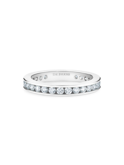 Shop De Beers Jewellers Women's Platinum & Channel-set Natural Diamond Eternity Band/3mm In White