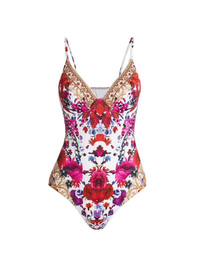 Shop Camilla Women's Floral One-piece Swimsuit In Reign Of Roses
