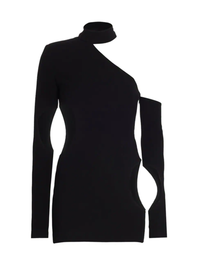 Shop Monot Cut-out One-shoulder Dress In Black